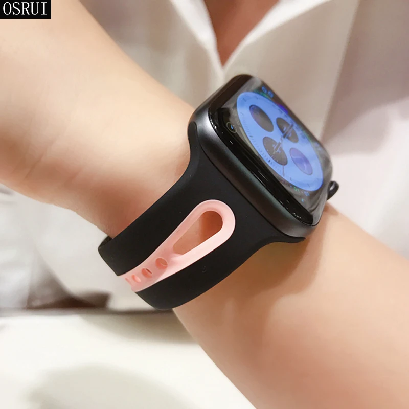 Спортивный ремешок для apple watch band 42 мм 38 44 40 correa iwatch 4 3 2 Силиконовый браслет pulseira