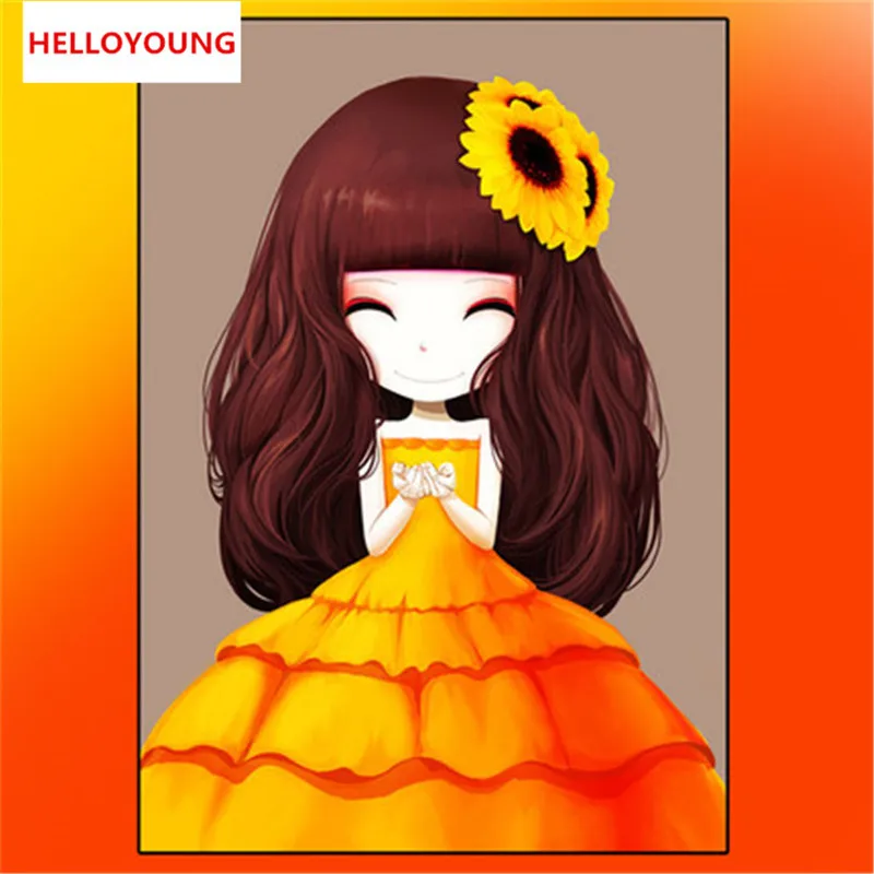 

Алмазная вышивка "сделай сам", Подсолнух, Бегония, зимний жасмин, цветок, девушка, круглая алмазная живопись, вышивка крестиком, Алмазная моз...