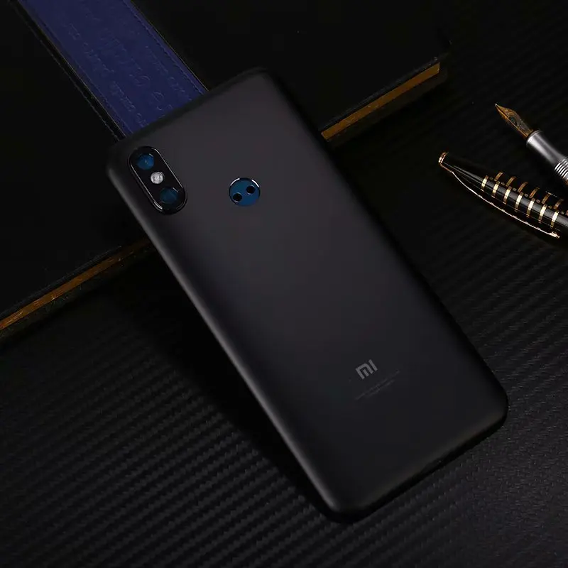 Черный Mi A2 корпус для Xiaomi mi A2 mi 6X Металлическая задняя крышка на батарейке для мобильного телефона запасные части чехол+ кнопки объектива - Цвет: Черный
