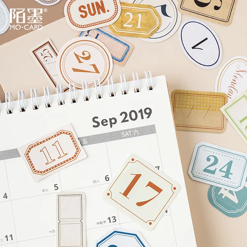 45 pcs/pack Retro Chronology Bullet Journal Decorative Stickers Scrapbooking Stick Label Diary Stationery Album Stickers