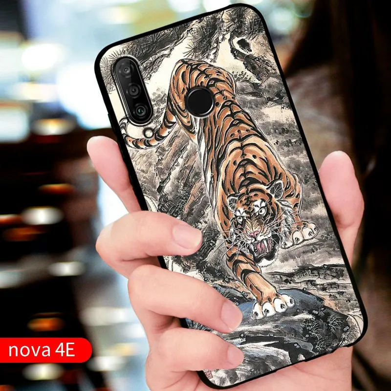 Рельефный Винтажный чехол в японском и восточном стиле для Huawei nova 4e (P30 Lite P30Lite)
