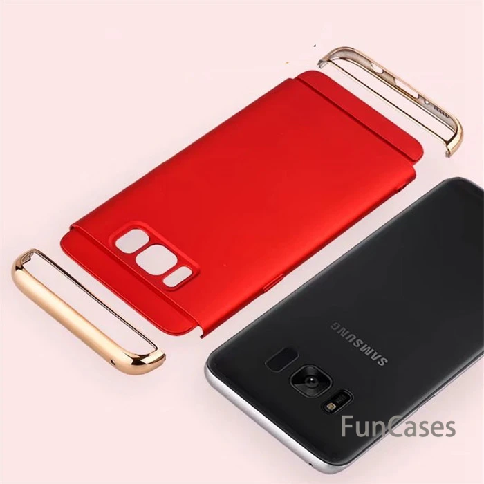 Для samsung Galaxy S6 S7 EDGE S8 S9 plus чехол Роскошный противоударный 3 в 1 металлический Гибридный PC чехол для задней панели для Note 5 8