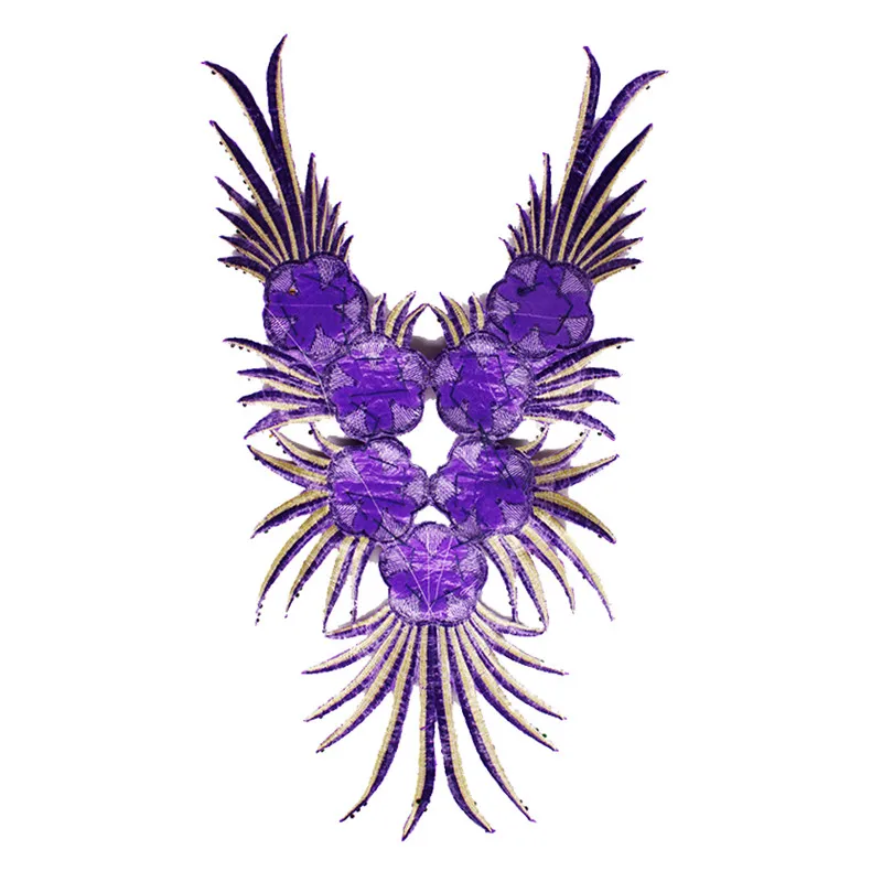 Кружевной воротник из 2 предметов украшенный бусинами и стразами патчи кружевной