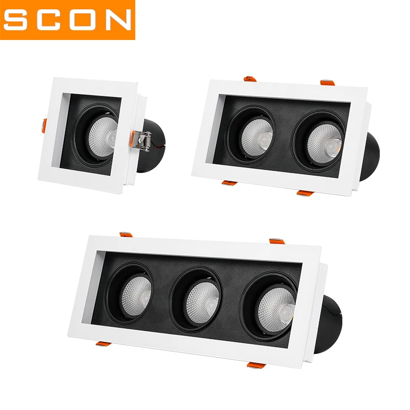 SCON LED 7 Вт/12 Вт с одной головкой встраиваемый потолочный COB вентилируемый