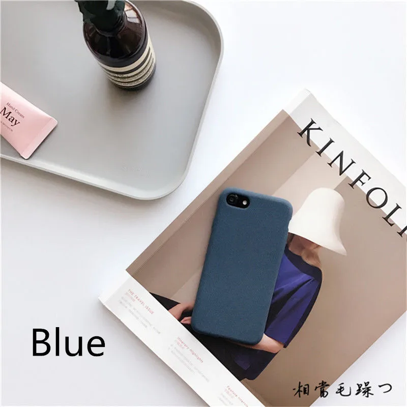 Карамельный цвет плюшевая текстура чехол для iPhone X 10 8 Plus для Samsung S8 Plus Nokia 6 8 для LG G6 OnePlus5 для huawei P8 P9 P10 Lite