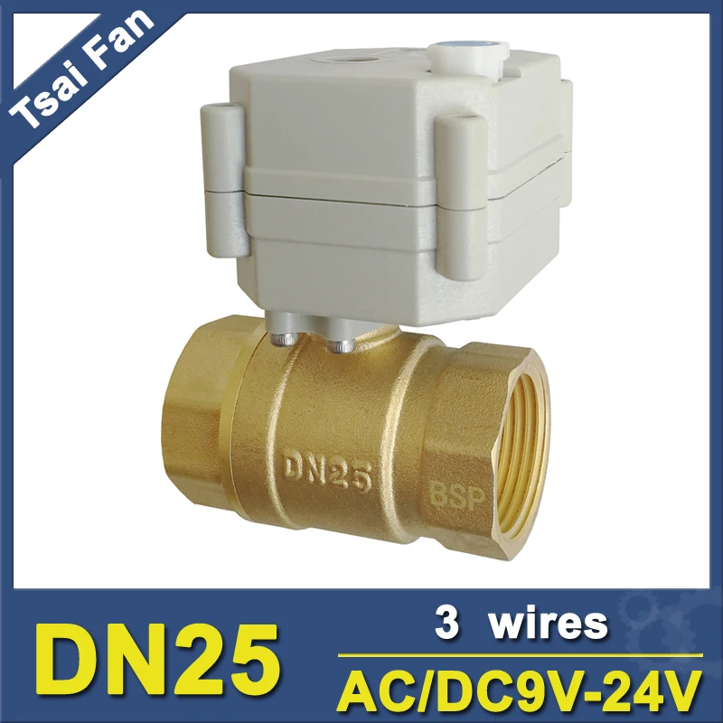 Электрический латунный шаровой клапан DN25 BSP/NPT 1 '' постоянный ток/3/7 проводов