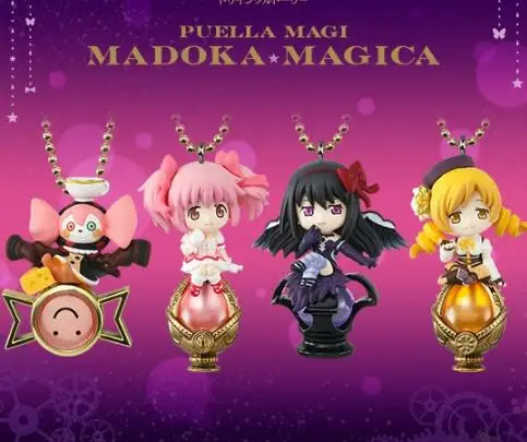 4 шт./компл. Puella Magi Madoka magica Homura Akemi Канамэ мадоки; обувь брелок фигурку ПВХ игрушки коллекция тапочки в виде персонажа аниме модель