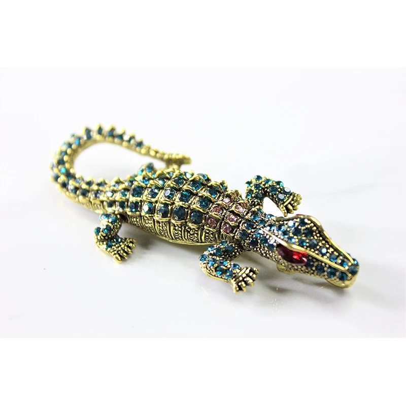 KingDeng Crocodile Brooches Punk Fashion Jewelry Big Enamel Pins Brooch Unisex Gifts for Men Red Zinc Alloy Gothic Party | Украшения и