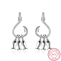 925 sterling silver earrings cute fish family stud earrings for women fashion girl sterling silver jewelry