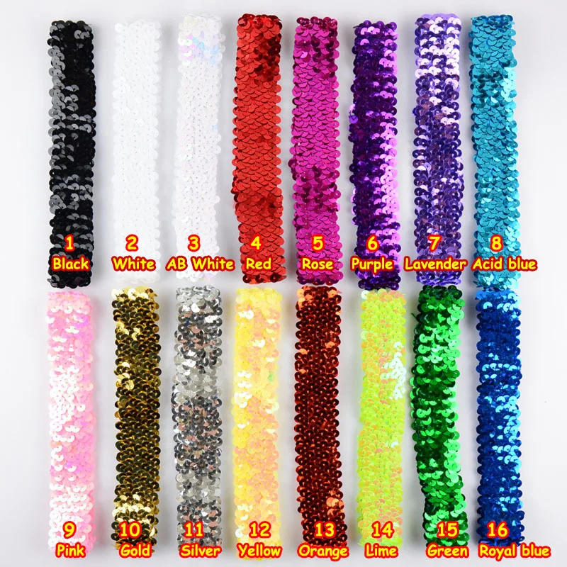 

100 pcs/lot , Elastic Sequin Headbands , Hairband 16 colors headwear, hair accessories , fashion accessories