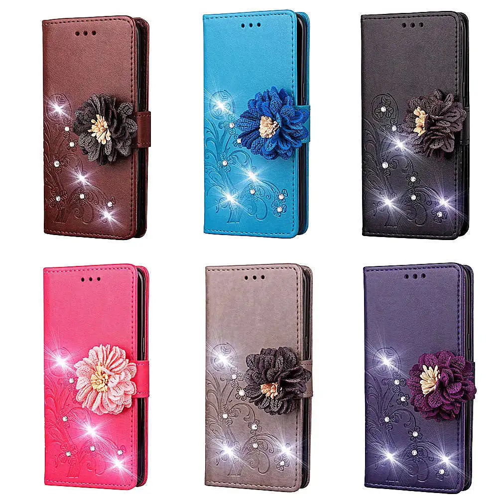 Чехол для SONY Xperia L1 l2 DIY Алмазный Кожаный чехол телефона Sony E3 E4 Dual XA1 XA3 ultra Flip wallet card