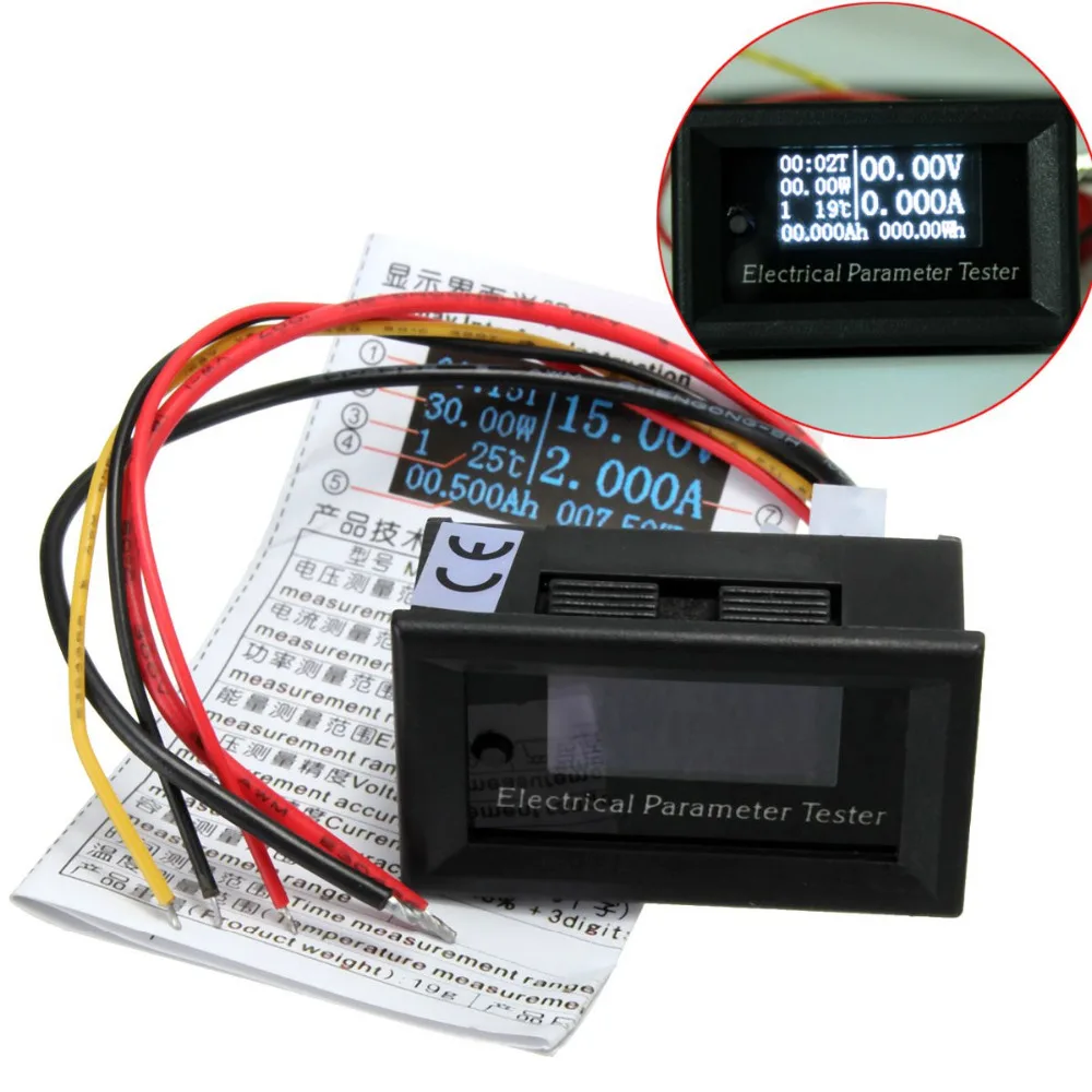 0-33V 0-3A Multi Function OLED DC Voltage Current Time Power Watt Tester Digital Meter | Спорт и развлечения