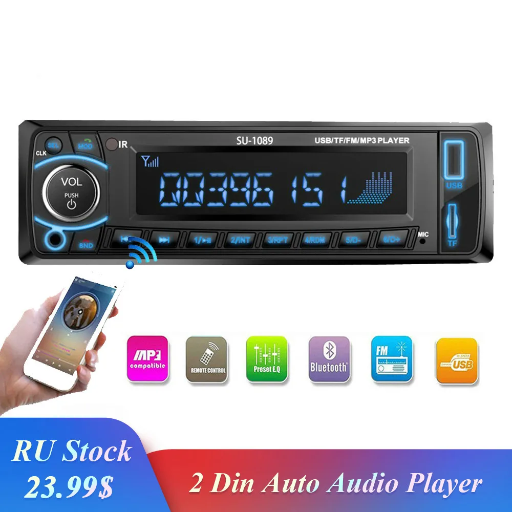 Автомагнитола 1din Aux вход приемник Bluetooth стерео MP3 мультимедийный плеер Поддержка