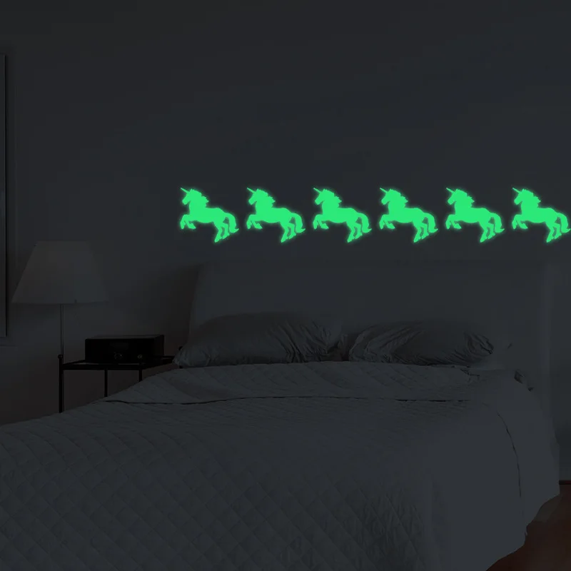 Единорог светящиеся наклейки на стену светится в темноте дети спальня