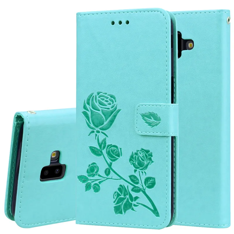 Кожаный чехол-кошелек PDGB для samsung Glalxy S10 Lite A750 J4 J6 Plus Prime J2 Pro J1 J3 J5 J7 откидная крышка с 3D тиснением цветок