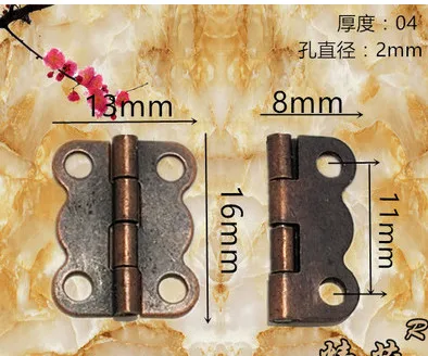 

Furniture Handle & Knob 16mm*13mm small red bronze butterfly hinges 180 degree wooden lace