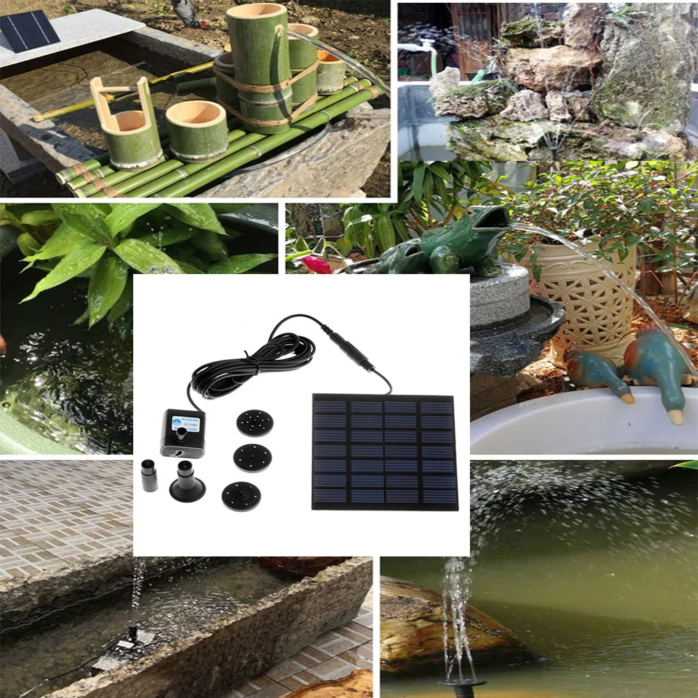 1 2 Вт Солнечная энергия фонтан насос мини водяной для пруда каменная горка