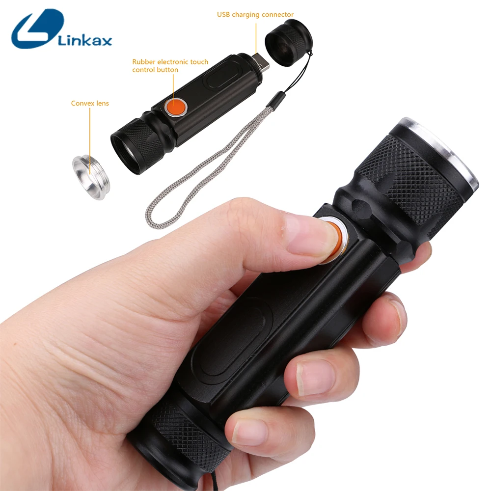 Lumiparty USB Перезаряжаемый 5000lm COB T6 светодиодный фонарик с магнитом XM L удобный
