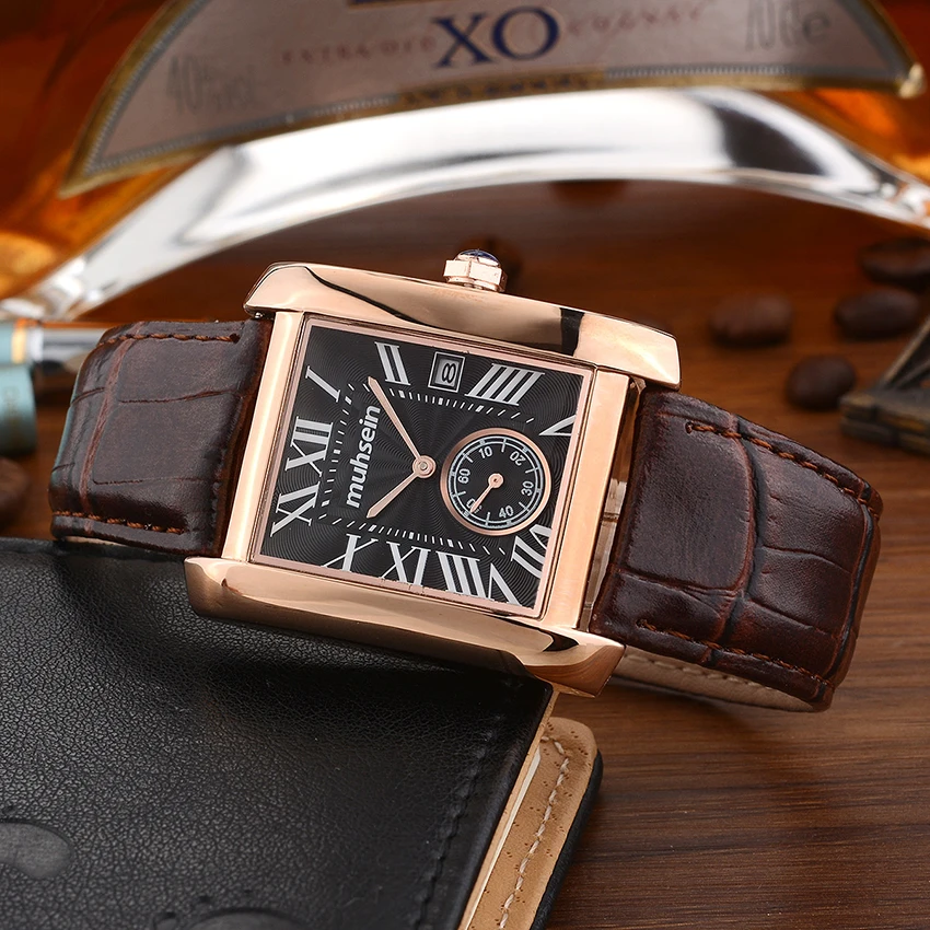 Muhsein повседневные деловые водонепроницаемые часы из нержавеющей стали кварцевые