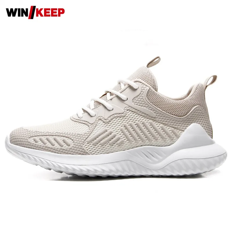 

Summer Men Breathable Mesh Running Shoes Lace Up Hollow Out Outdoor Jogging Sneakers Training Platform Sports Shoes