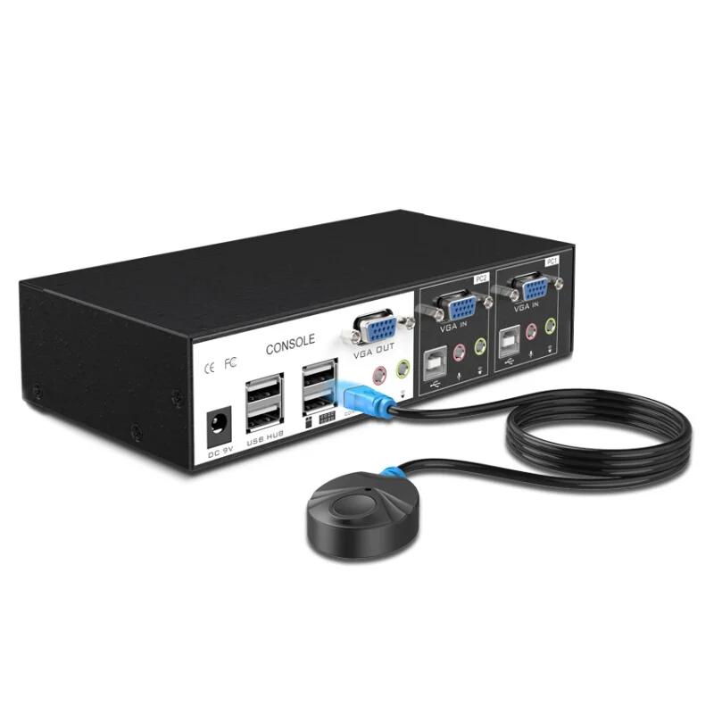 MT Viki USB KVM переключатель 2 порта VGA Hotkey Verdrahtete Fernbedienung mit Аудио Микрофон оригинальный