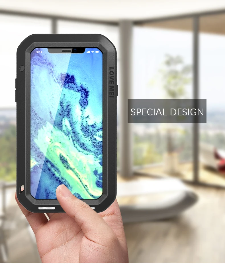 Чехол для Apple iphone X LOVE MEI ударопрочный грязеотталкивающий металлический защитный