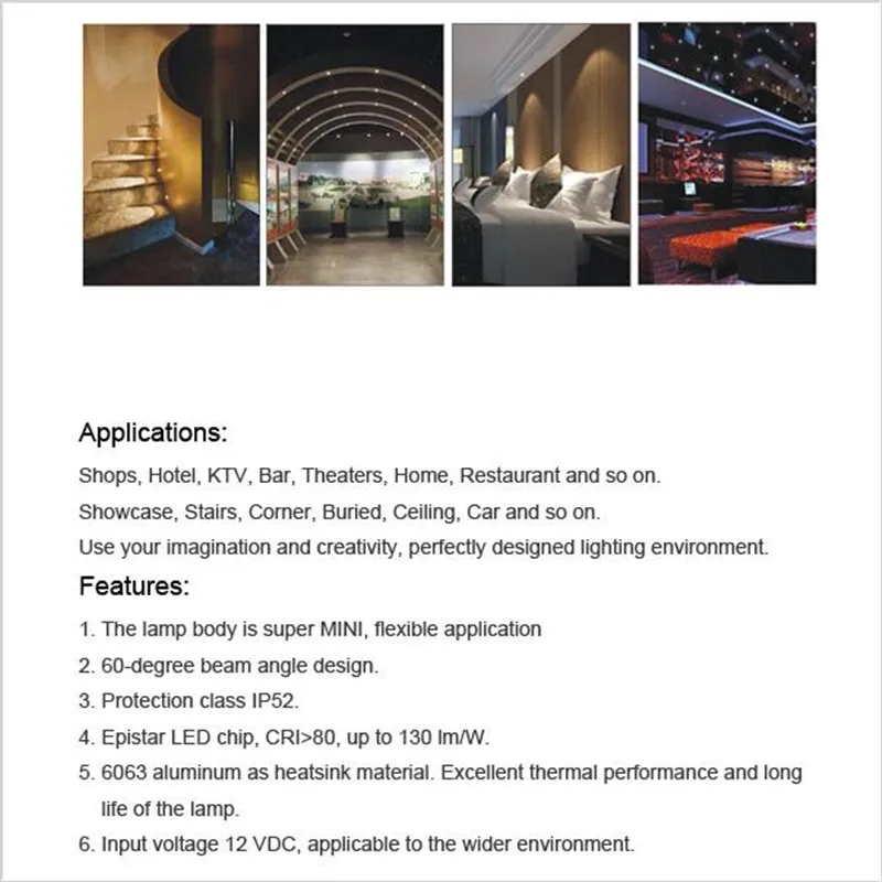 12 шт. 1 Вт Круглый Мини Встраиваемый светодиодный светильник круглый маленький