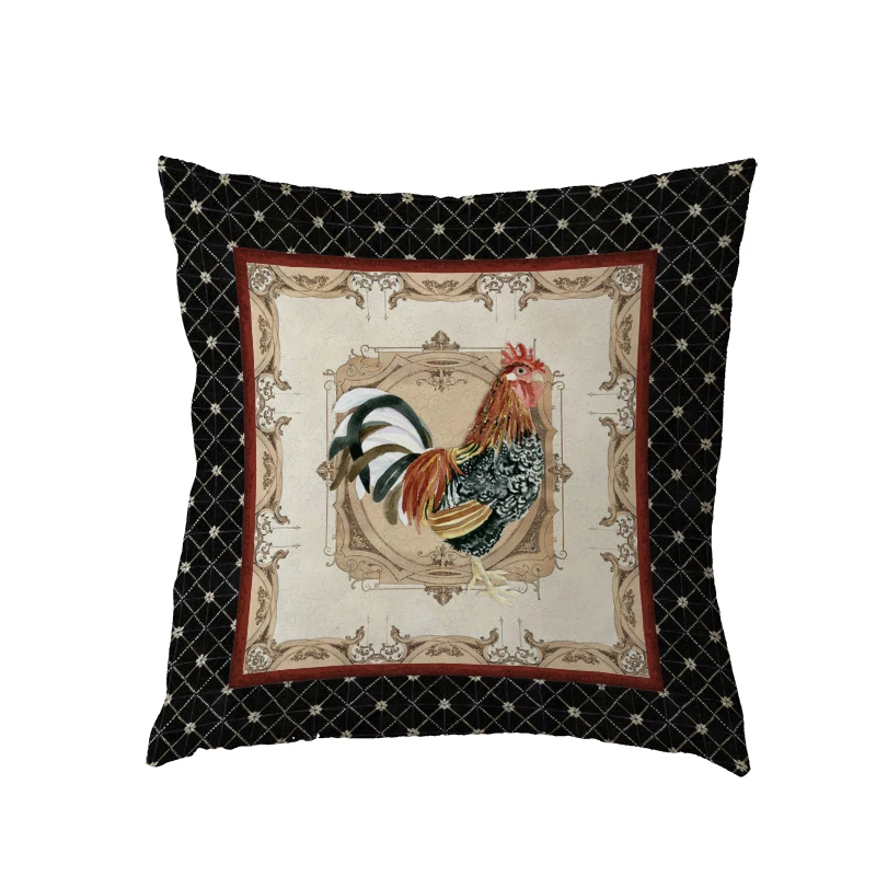 White Cushion Cover Vintage Rooster Beautiful Feathers Throw Pillow Case Geometric GIfts Home Living Room Decoration | Дом и сад