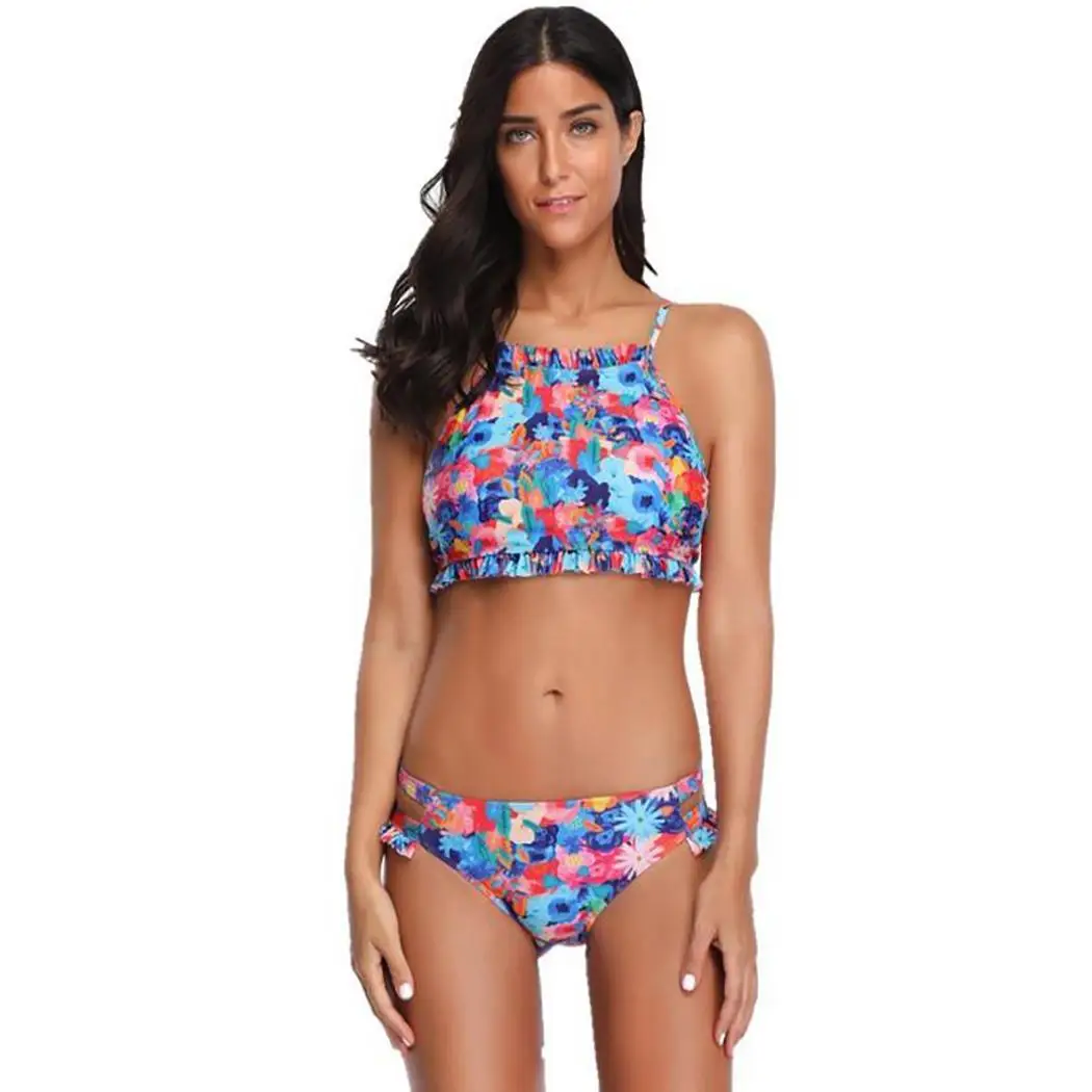 Женская модная пляжная одежда с принтом бикини Повседневный пляж отдых плавание