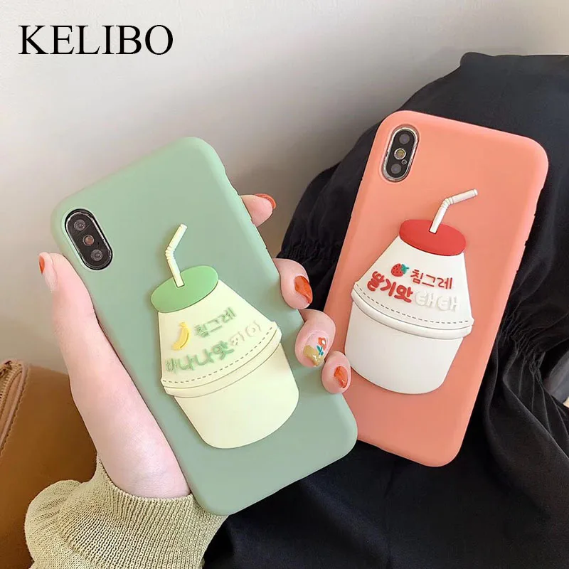3D чехол для телефона с клубничным и банановым молоком чехлы iPhone X утолщенный