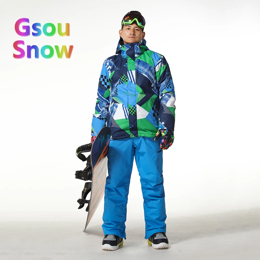 

Gsou Sonw Outdoor Sports Winter Men's Skiing Clothing Snowboarding Sets Warmer Ski Jackets Waterproof Ski Pants Suits