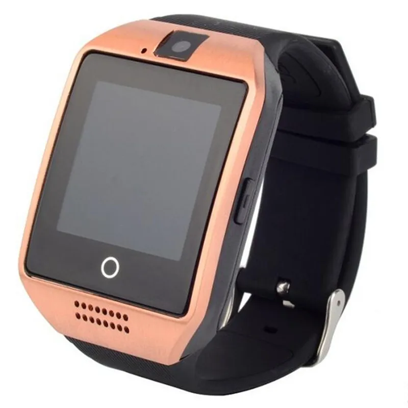 Золотой Bluetooth Q18 Смарт часы Android Smartwatch телефонный звонок SIM TF камера для IOS iPhone Android samsung HUAWEI телефон VS Y1 DZ09 V8 - Цвет: Золотой
