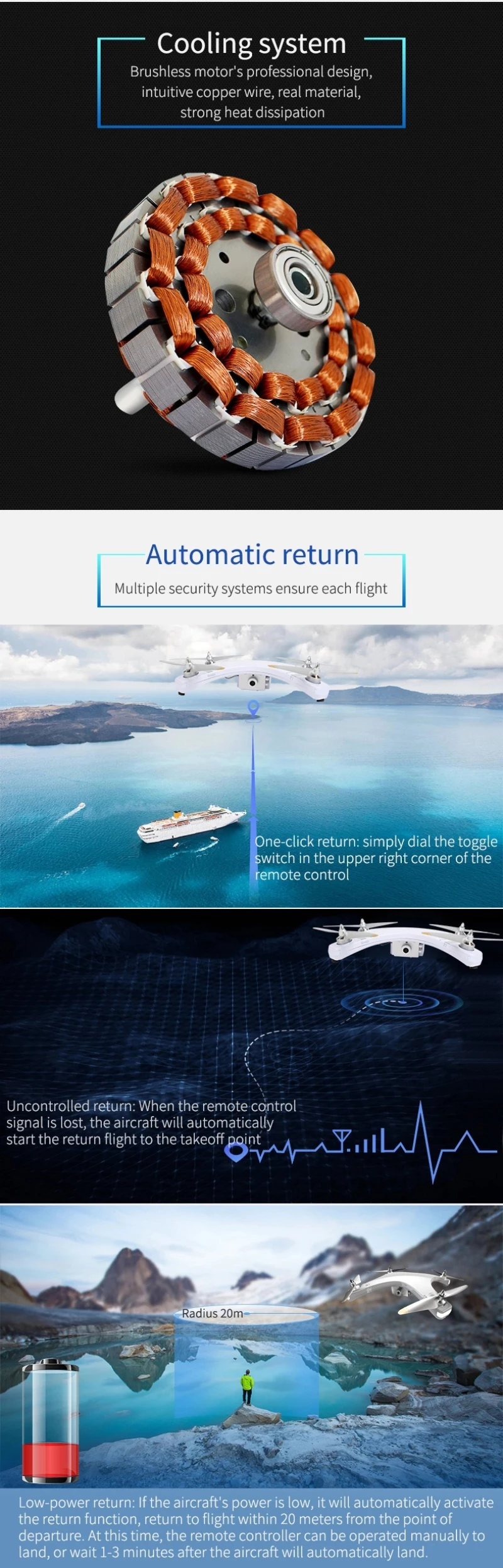 Профессиональный Гоночный Wi-Fi FPV RC Квадрокоптер gps Дрон 15 минут 720P 1080P автоматический бесщеточный пульт дистанционного управления RC вертолет
