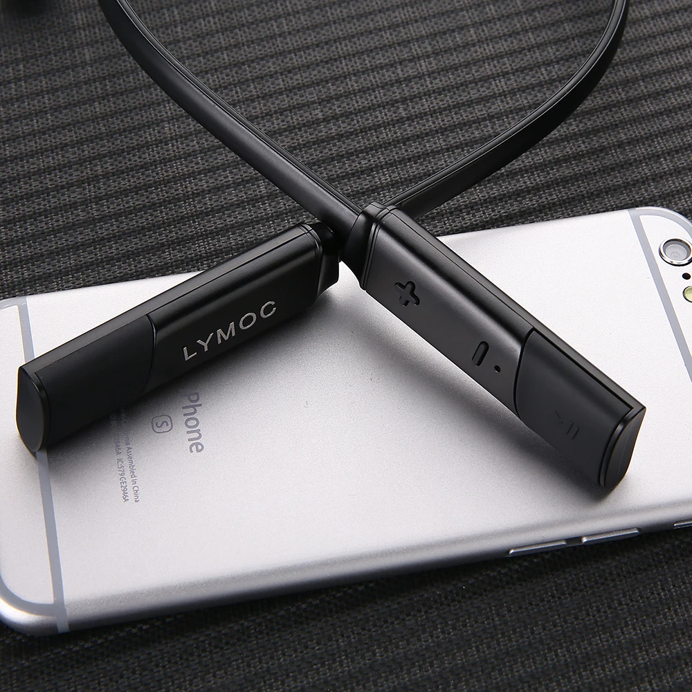 LYMOC беспроводные Bluetooth наушники водонепроницаемые HiFi звуковые шейные наушники V4.2 складные спортивные наушники с микрофоном шумоподавление