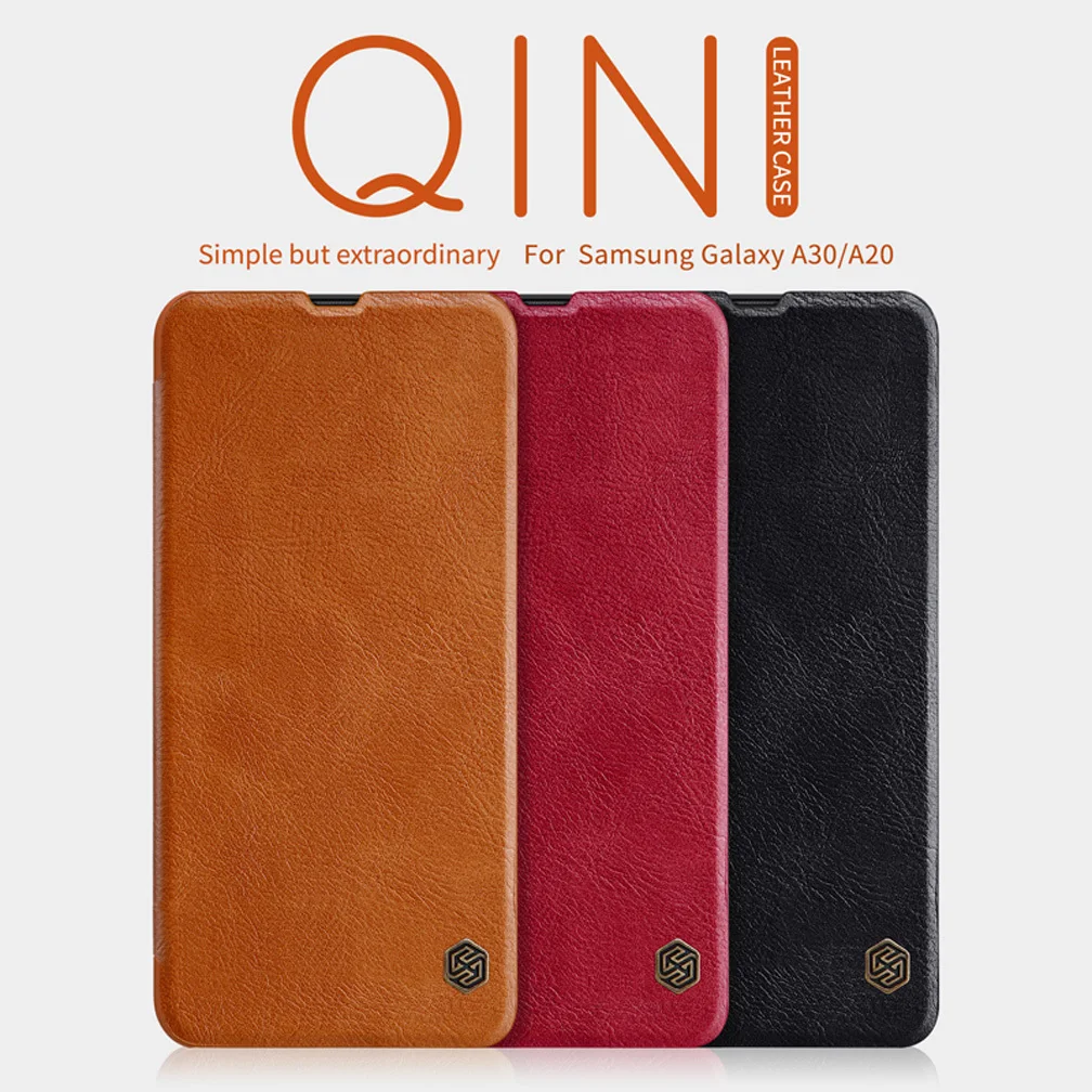 For Samsung Galaxy A30/A20 case Nillkin smart wake up Qin wallet Flip Leather case protective cover for Samsung A30/A20 case