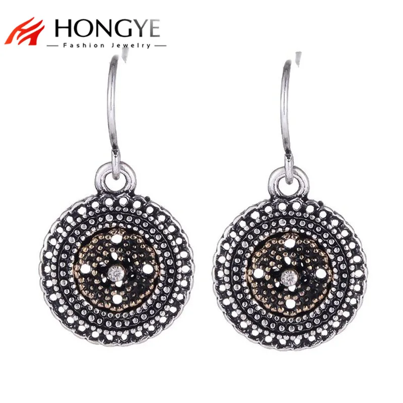 HONGYE Женские Модные Винтажные этнические серьги для женщин простые хрустальные