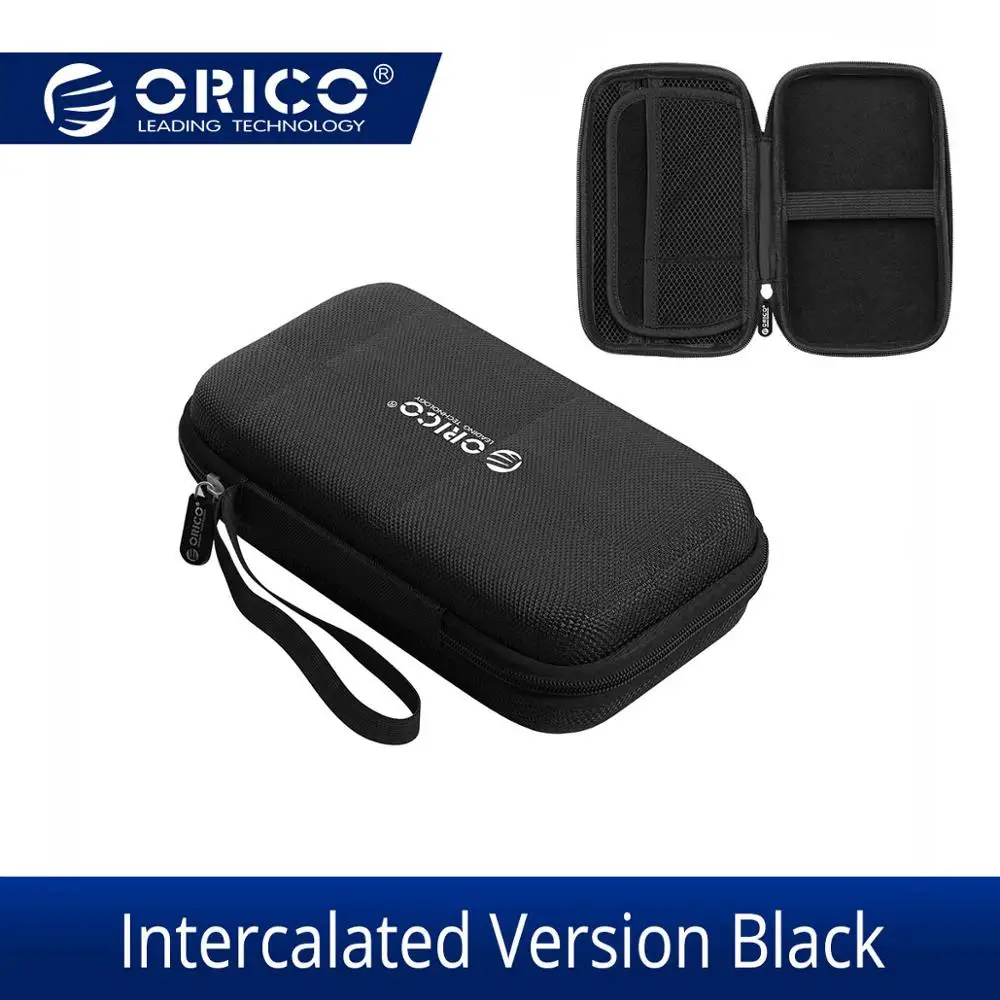 Чехол ORICO power Bank, портативный защитный чехол для внешнего жесткого диска 2,5 дюйма, жесткий диск/наушники/u-диск, USB кабель для передачи данных, чехол - Цвет: A Intercalated Black