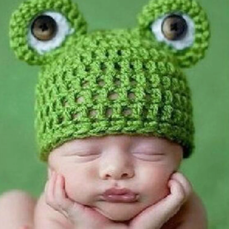 Newborn Baby Girls boys Yoda Outfits Crochet Hat Frog Costume Photo Props | Детская одежда и обувь