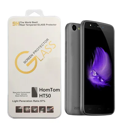 Высокое качество 9H + 2.5D тонкое Переднее стекло-протектор для Homtom HT50 пленки