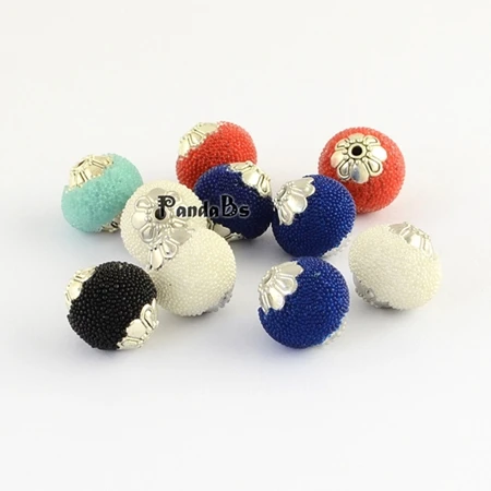 Mixed Color Круглые свободные шарики ручной работы из Индонезии для изготовления ювелирных изделий своими руками, маленькие бусины серебристо-золотистые металлические застёжки - Цвет: Mixed Color