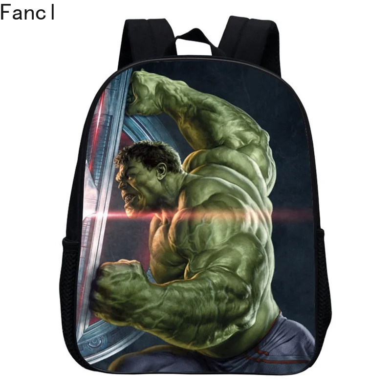 Прохладный 12 дюймов Mochila школьные детские спальные мешки для маленьких мальчиков рюкзак с изображением Халка для детского сада; детская школьная сумка, фтуболка «Халк», «мстители», 3dprint