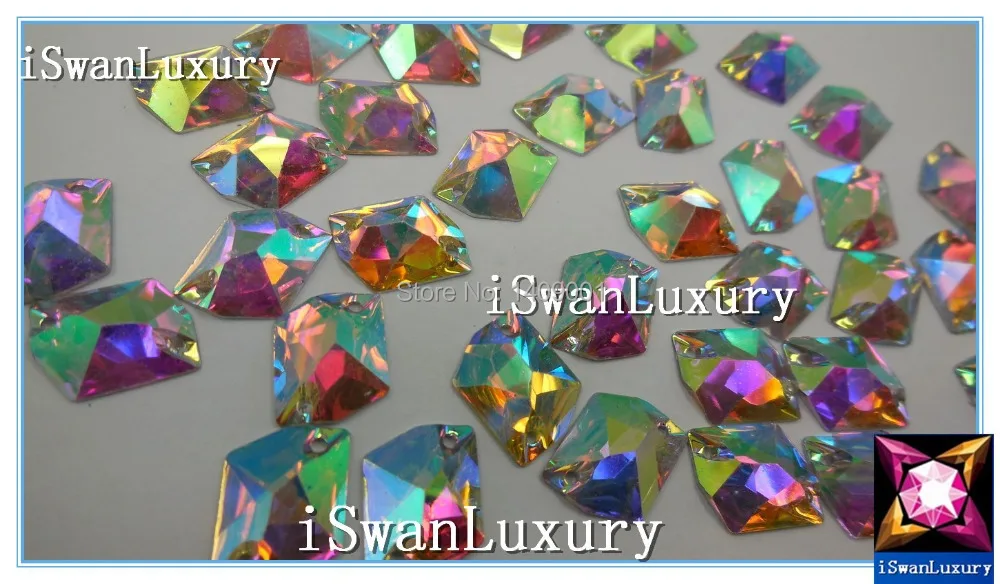 

China A+++ Seller Resin Crystals AB Color 17x21mm Accessories Gem Stones Strass For Sewing Diamante Rhinestones Sew-on Flatback