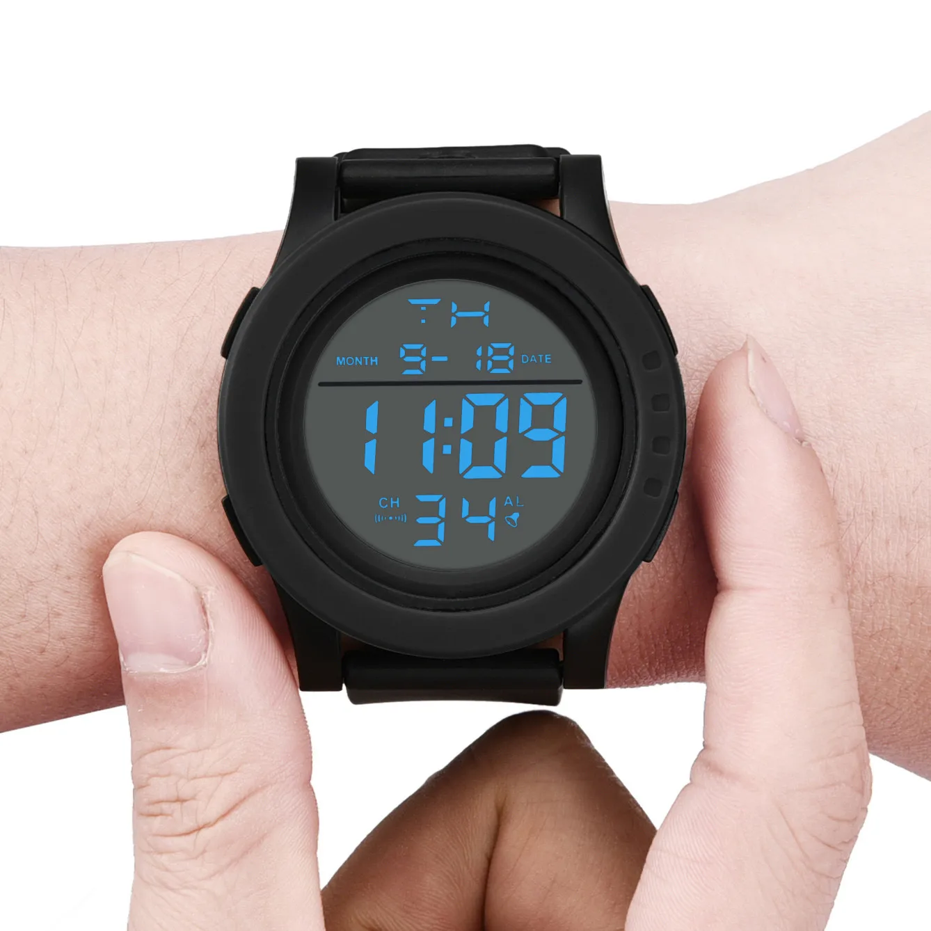 Модные Мужские светодиодные водонепроницаемые цифровые кварцевые Военные