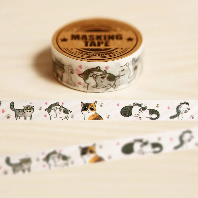 

Клейкая лента Harphia cat, лента «сделай сам» для рисования кошек и бумаги, маскирующий, декоративный, 15 мм * 10 м, школьные принадлежности, инструм...