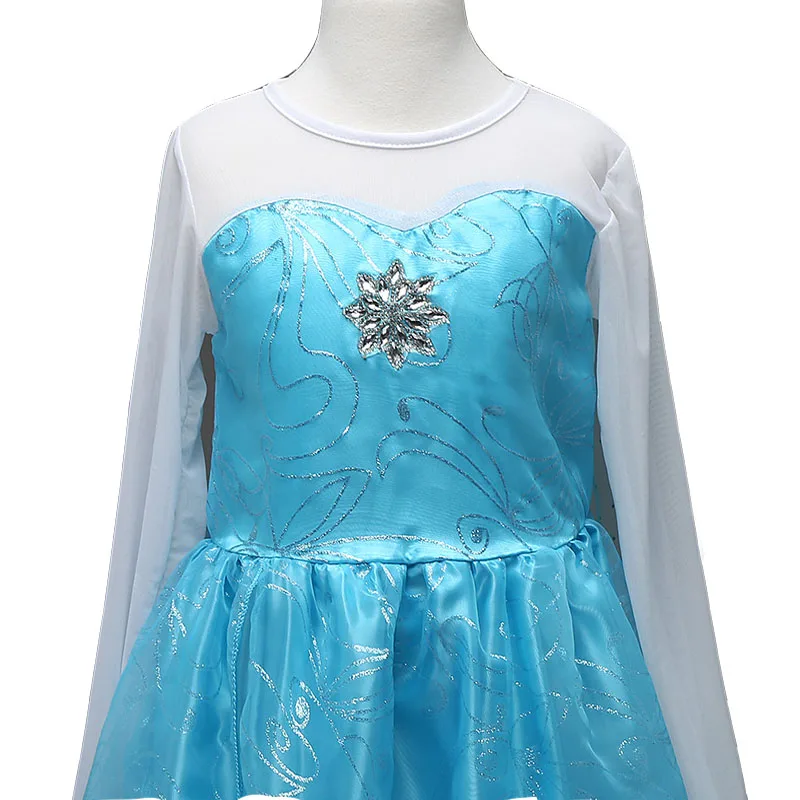 Girls Princess Elsa Dress Snow Queen Elza Costumes Anna Cosplay Dresses for Kids Halloween Party Vestidos Accessories Set | Детская