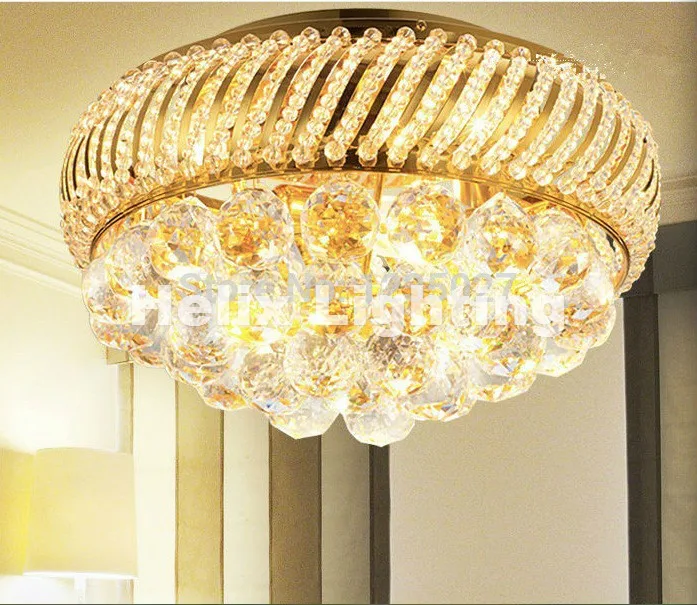 Современный K9 хрустальный потолочный светильник золотой осветительная лампа