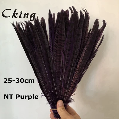 NT purple CKing 100 шт Черный Цвет Окрашенные женские хвостовые перья охотничьего фазана перо 25 до 30 см 10 до 12 дюймов длинный Алмазный фазан перья фазана - Цвет: NT purple