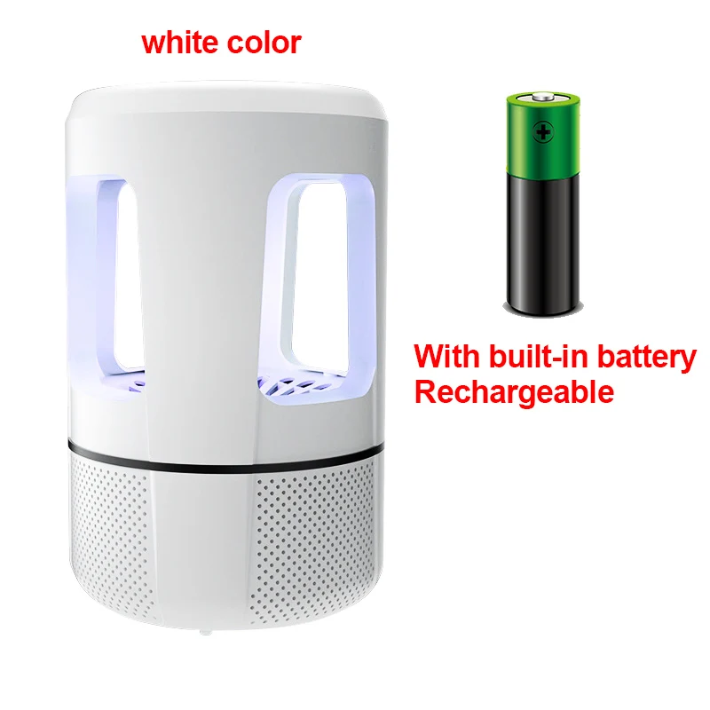 white rechargeable Лампа-убийца от комаров перезаряжаемая электрическая лампа-убийца насекомых Muggen Zapper USB светильник для кемпинга в помещении и на открытом воздухе антимоскитная лампа - Цвет: white rechargeable