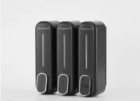 three black Мода 350/700/1050 мл емкость ABS дозатор жидкого мыла настенный диспенсер для мыла для ванной комнаты гостиничные продукты Аксессуары - Цвет: three black