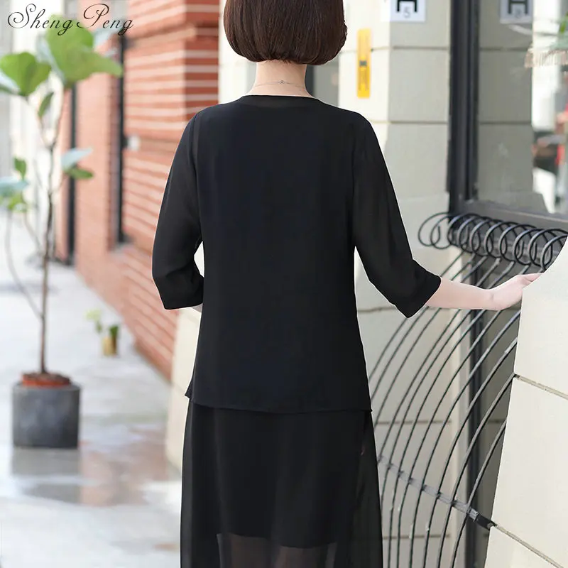 Женское летнее платье среднего возраста комплект из двух предметов 2018 с